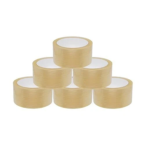BIGtec Lot de 6 rouleaux de ruban adhésif d'emballage en carton standard 66 m...