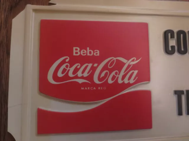 Beba Coca Cola Plastic Insert Sign  Confira O Troco Two ends broken off 2