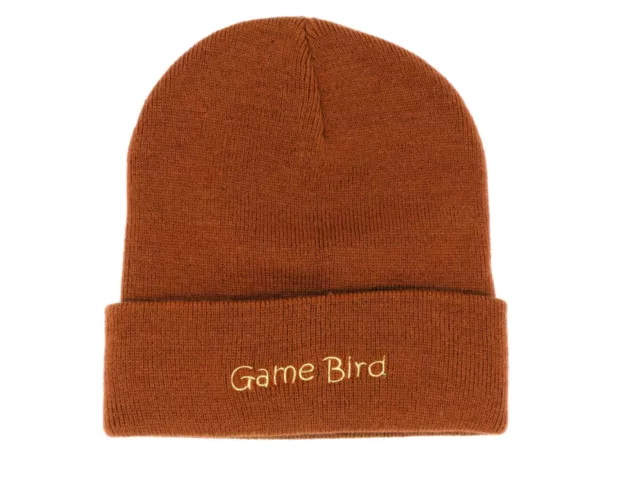Chapeau bonnet tricoté neuf - « oiseau gibier » pour femmes - rouille - cadeau de tir