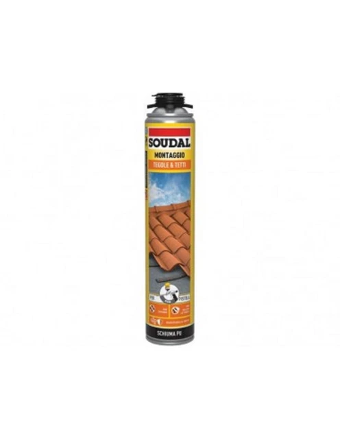 12 Pezzi Soudal Schiuma Tegole/Tetti X Pistola Ml.750