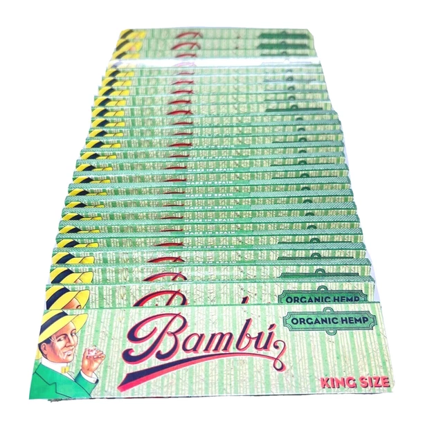 Bambu Organic Hemp King Size Slow Burning Rolling Papers Spain 25x Booklets
