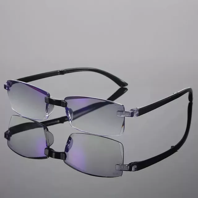 Gafas Lectura Hombre Negocios Montura Presbicia Antiluz Azul Ultraligeras Retro