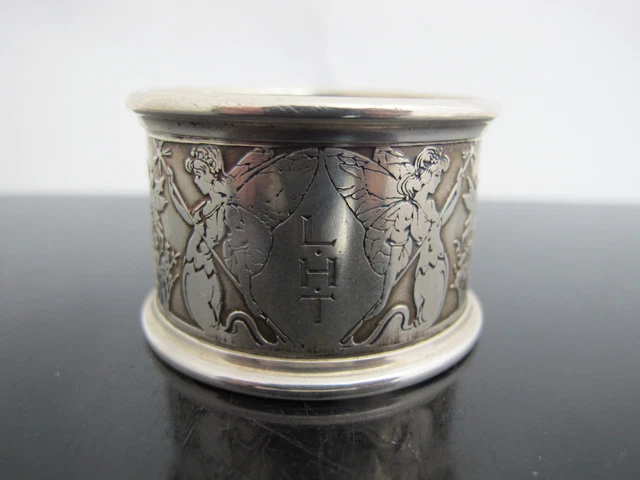 Antique Sterling Silver Robert Louis Stevenson FAIRY BREAD Poem Napkin Ring