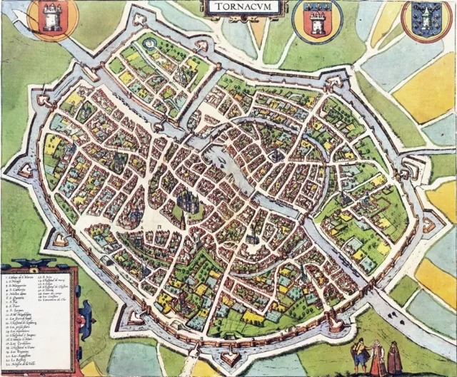 Reproduction plan ancien de Tournai (Doornik) 1588