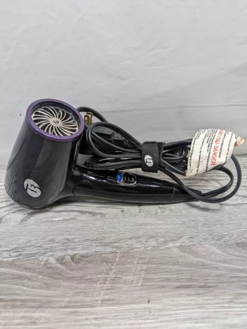 T3 Featherweight Compact Travel Hair Dryer Model 76850 Folding Black Tested Rare
