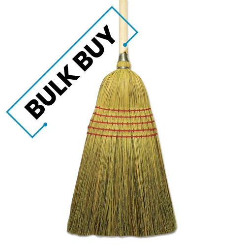 Corn/fiber Brooms, Corn/yucca Bristles, 53.5" Overall | Bulk order of 2 Cartons