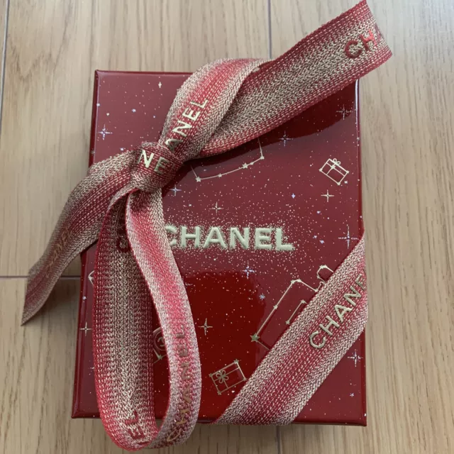 CHANEL Ltd Edition Red & Gold Gift Wrapping Ribbon 2 yards Crafts