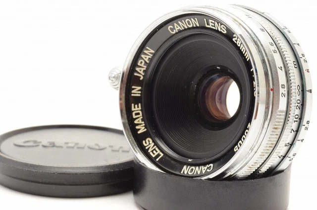 "Exc+3" Canon 28mm f/2.8 Wide Lens LTM L39 Leica Screw Mount From Japan 546B