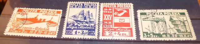 Briefmarken Polen: "25. Jahrestag Liga Morska" (1945)