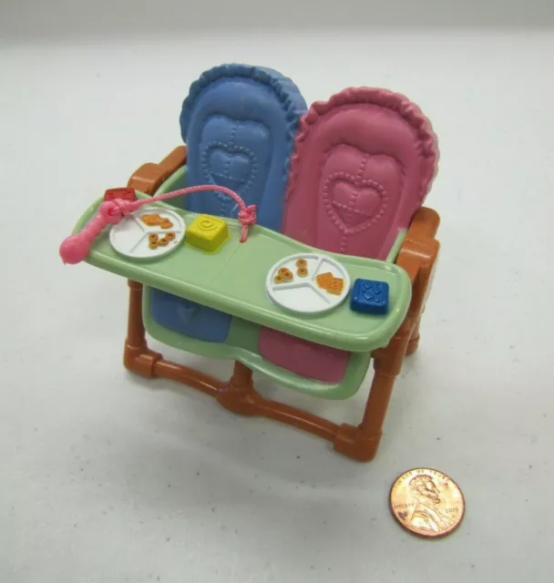 FISHER PRICE Loving Family Dollhouse TWIN HIGHCHAIR HIGH CHAIR 2.5 inch BABY