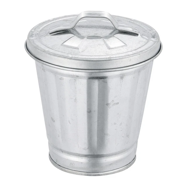 Mini Poubelle De Comptoir En Acier Inoxydable - 12x16,8 Cm, Couvercle Pivotant, Pour Bureau, Cuisine, Salle De Bain - 2
