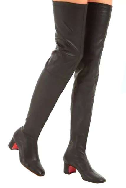 Christian Louboutin Black Sursamoto 55 Stretch Leather Over-the-knee Boots 35.5