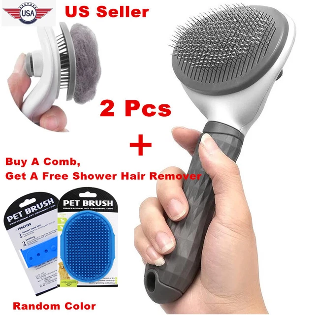 Pet Hair Remover Dog Cat Comb Grooming Massage Deshedding Self Cleaning Brush