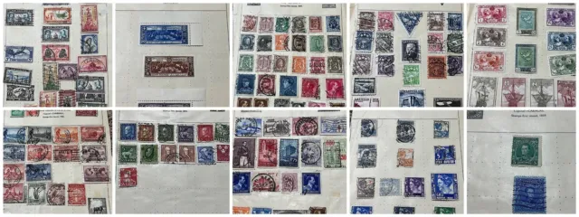 Worldwide Stamps Lot On Mostly Complete Mini Album Pages Egypt, New Zealand #5