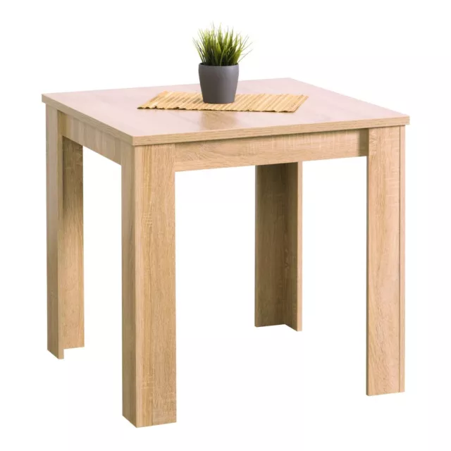 Table à Salle Manger de Cuisine Bois 80 x 80 cm Moderne Salon Chêne Homestyle4u