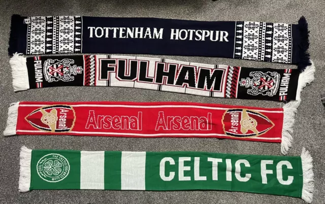 FOOTBALL SCARF BUNDLE - 12 SCARVES JOBLOT  Manchester United Arsenal Celtic