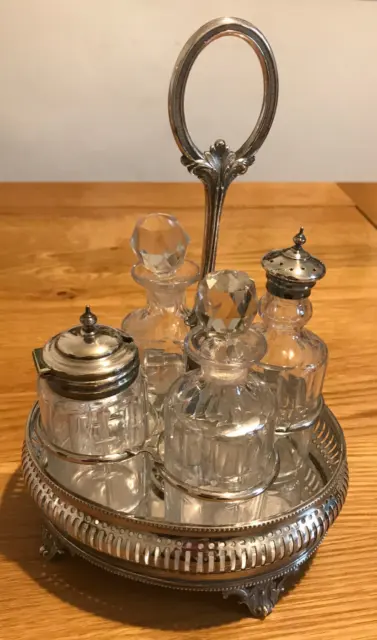 Antique Silver Plated Walker & Hall Cruet Set