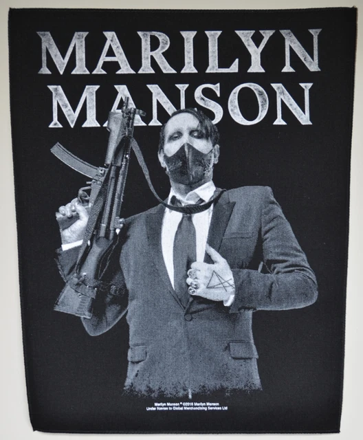 Patch Brodé Marilyn Manson "Villain" - Sous Licence Officielle - Tissu 100% Polyester - À Coudre Ou à Coller - 6