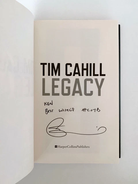 Legacy by Tim Cahill The Autobiography Hardcover Signed & Inscribed RRP $79.98 3