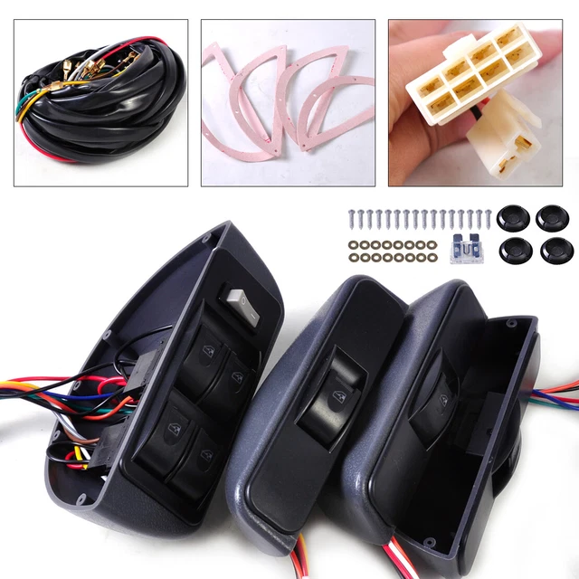 4x Universal Door Power Window Lock 4 Rocker Switch Kit 12V Car 4 Doors Auto