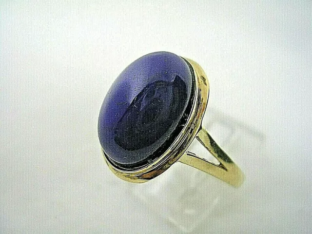 Lapis Oval Shaped Ring Set  In 14Kt Yellow Gold Comes In All Sizes