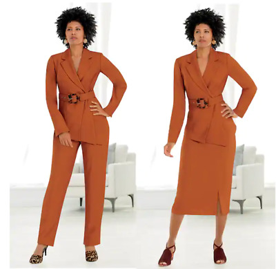 Ashro Black Formal Dress Calinda 3 Pc Wardrober Skirt Pant Suit Beaded 14 18W 