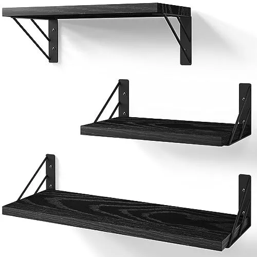 Wall Shelves for Bedroom Decor, Floating Shelves for Wall Storage, Wall Black