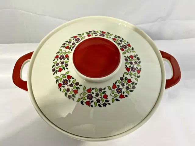 Royal Doulton China Fireglow Pattern Covered Serving Bowl With Handles TC 1080 3