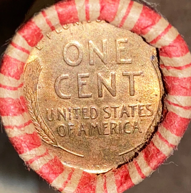 1 US Lincoln Wheat Cent Penny Roll 1931-S/1909 VDB BU+ RD (50 Coins) Old Vintage 2