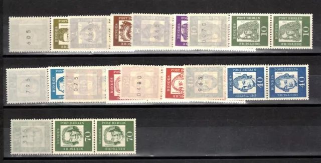 Berlin - Rollenmarken 199-210 R - 5er-Streifen  ** / postfrisch