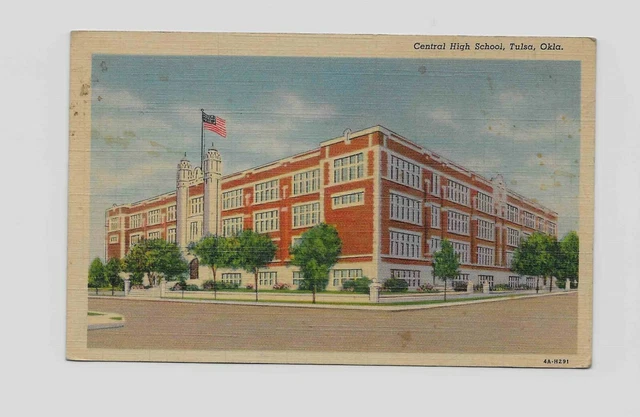Vintage Postcard **CENTRAL HIGH SCHOOL * TULSA OK
