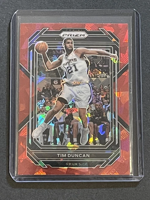 2022-23 Panini Prizm Tim Duncan #293 Red Cracked Ice Spurs HOF PWE