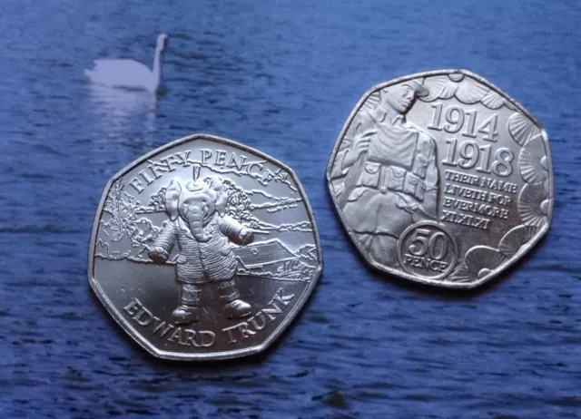 2018 - 2020 🇮🇲 ISLE of MAN coins 50 pence Remembrance POPPY * EDWARD Trunk 50p