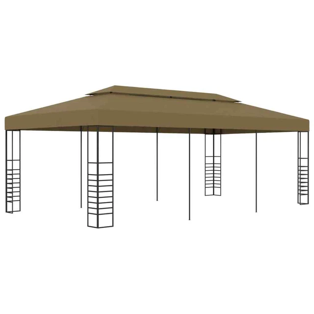 Gartenpavillon 6x3x2,7 m Taupe 180 g/m² EF J6038