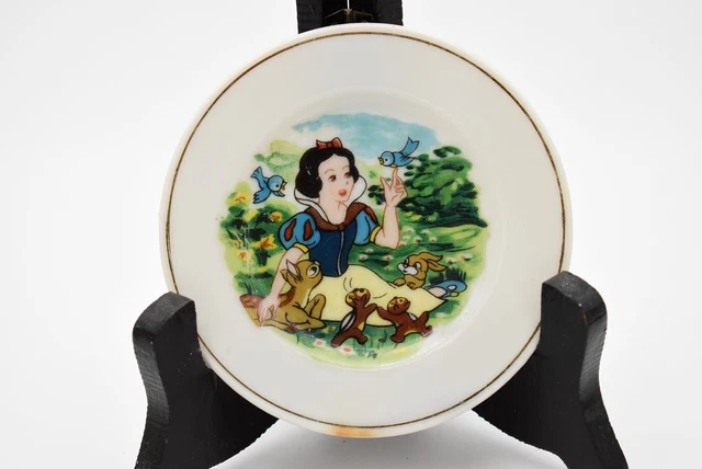 Vintage Disney Disneyland Marx Japan Ceramic 4" Plate  Snow White Forest Animals