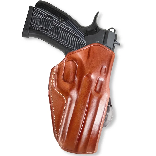Leather OWB Pancake Holster For Sig P320 Subcompact - Right Hand, Brown, Open Top