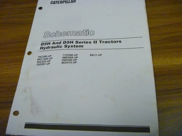 D5h 059 CATERPILLAR D5H D5H II Tractor Dozer Hydraulic Schematic Diagram Manual ...