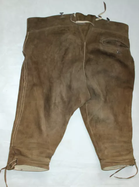 HANS STOGER PANTALONI IN PELLE DI CERVO circa W40 taglia 58 70CM SAMI 2