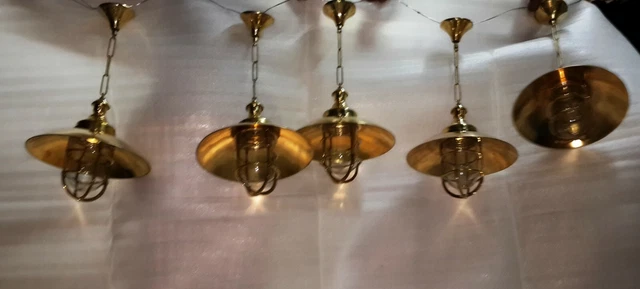 Lote de 5 colgantes de latón para decoración de interiores con tono deflector