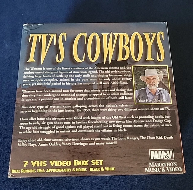 TV’S COWBOYS OLD Western VHS Box Set 7 vhs Video Cassette Vintage