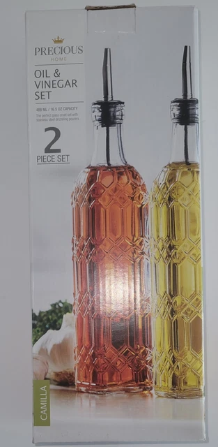 Oil & Vinegar Set Glass Bottles 16.5 Oz Ea. Great Design Glass dispensers