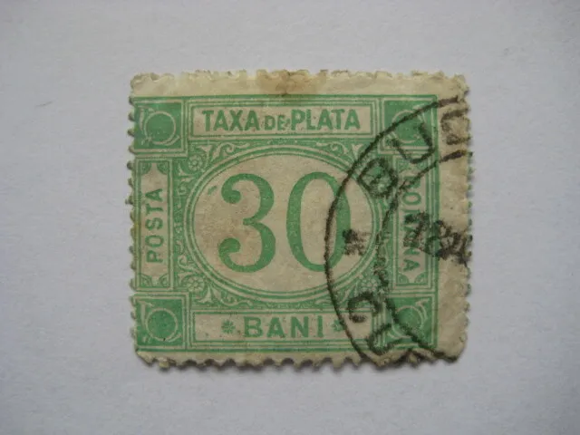 Rumänien Romania  1887 Mi.Nr. 12 gestempelt 30 Bani  Portomarke Falzrest