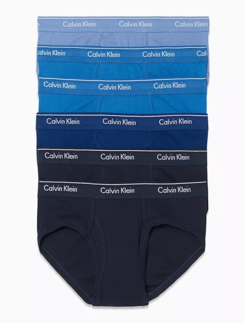 Calvin Klein Men Underwear 6-Pack Classic Fit Cotton Hip Briefs, Black/Blue, XL