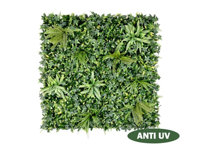Wandpaneel aus Kunstpflanzen - 1 Pack: 1 m² - Grün - DELVIN