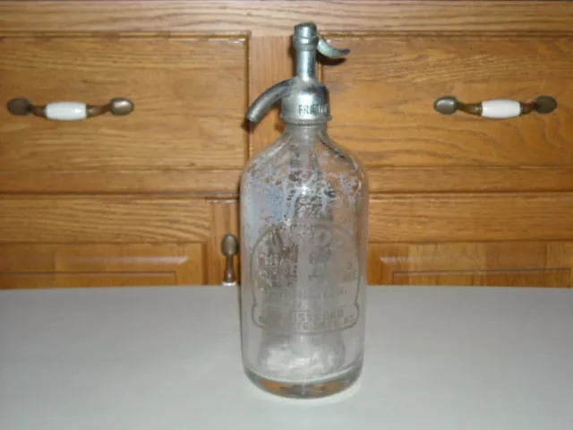 Antique / Vintage Seltzer Bottle Vigor Beverages Arlington N.J 26 Oz.. # 7