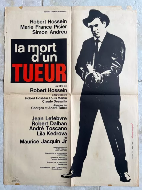 Affiche de cinéma 1964, film LA MORT D'UN TUEUR Robert Hossein 60x80