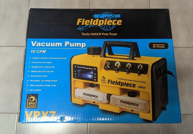 NEW Fieldpiece VPX7 - Dual Stage, 10 CFM DC Motor Vacuum Pump