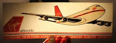 Vintage 1980s Virgin Atlantic Airways (UK) Boeing 747-200 Airline Window Sticker