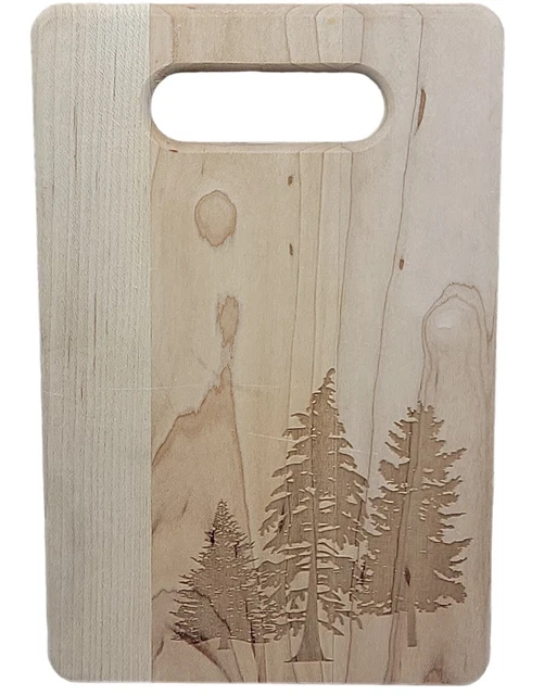 Tabla de cortar de queso de madera de 9" con arte grabado en excelente condición