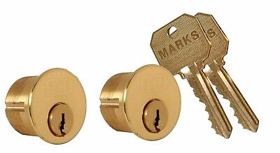 1- Pare Marks Solid Brass mortise lock cylinder, 1" For The Marks A22C Lock